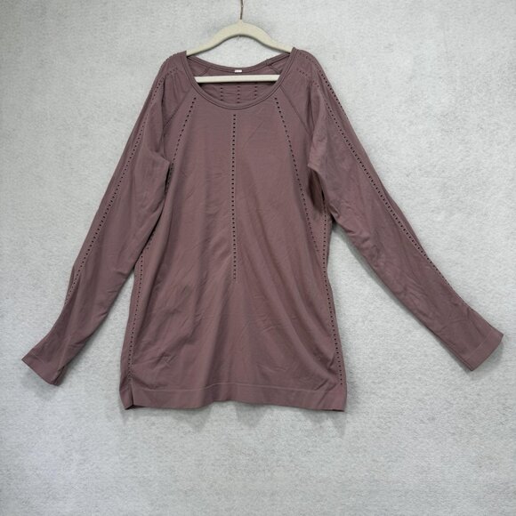 Athleta Sweater Womens Small Purple Long Sleeve Perforated Pullover Yoga Top - Picture 1 of 9